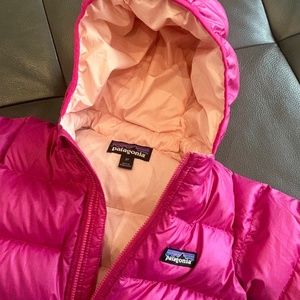 Patagonia Hi-Loft down jacket with hood, size 2T